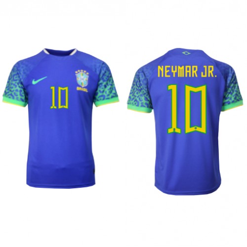 Lacne Muži Futbalové dres Brazília Neymar Jr #10 MS 2022 Krátky Rukáv - Preč